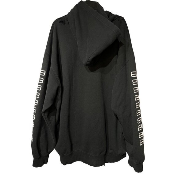 Balenciaga BB-Embroidered Oversized Hoodie in Black Large New Unisex Sweatshirt - Picture 9 of 16